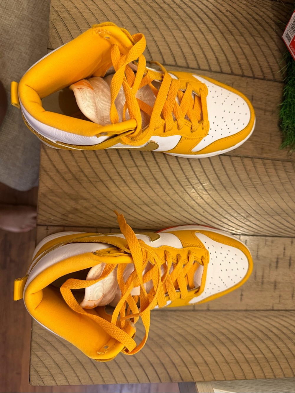 Nike Kids High-Top Sneakers in Yellow and White